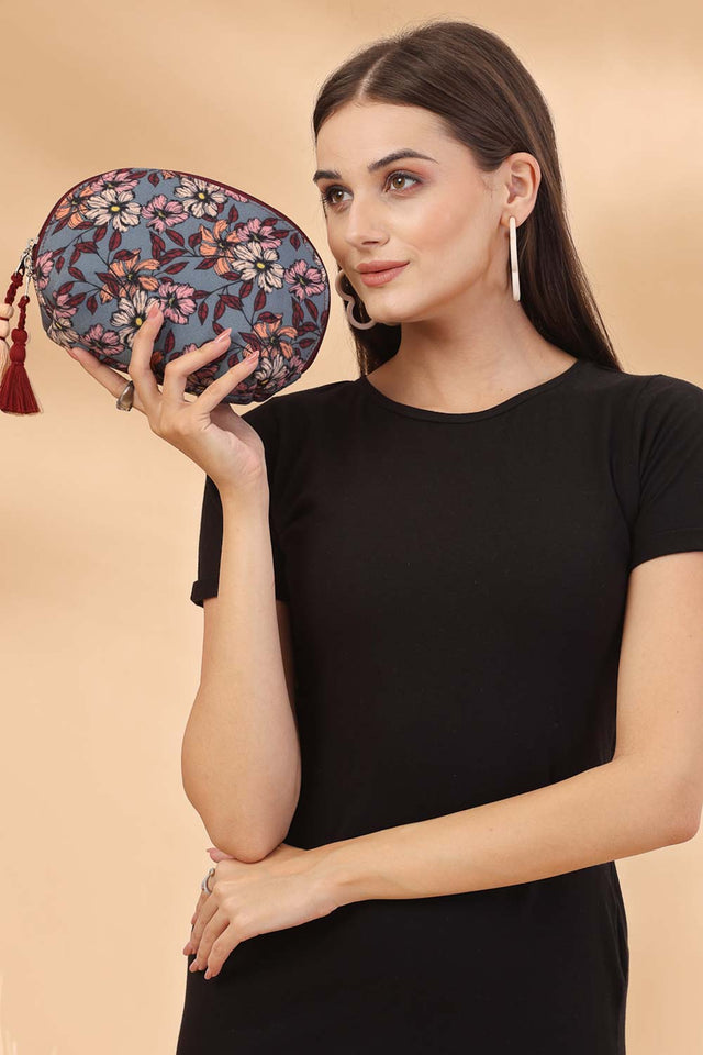 Multi-Color Floral Print Polycotton Hand Bag