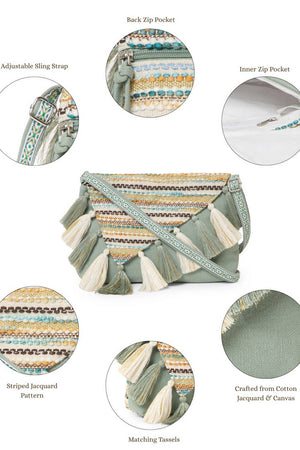 Multi Color Jacquard Jacquard Sling Bag