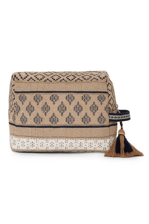 Multi Color Jacquard Canvas Clutch