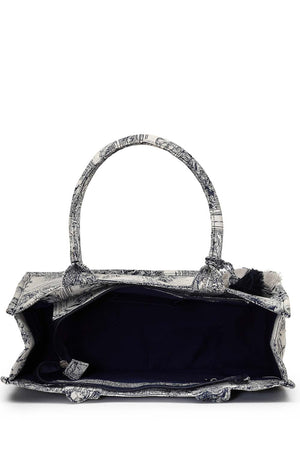 Beige Jacquard Cotton Hand Bag