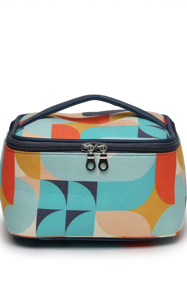 Navy Abstract Print Polycotton Hand Bag