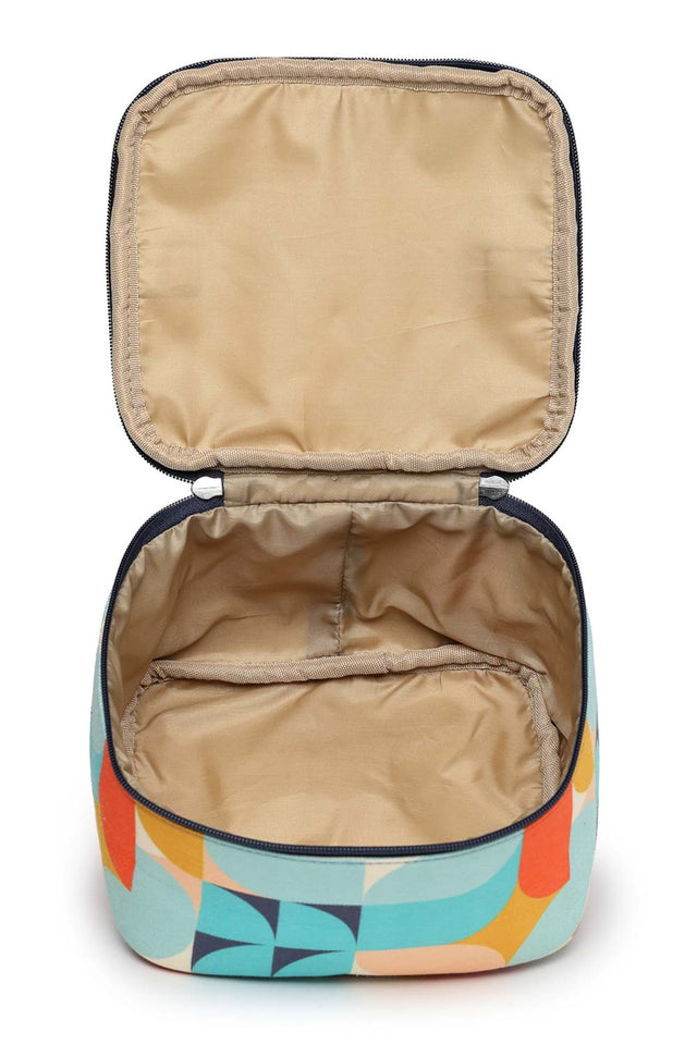 Navy Abstract Print Polycotton Hand Bag