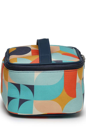 Navy Abstract Print Polycotton Hand Bag