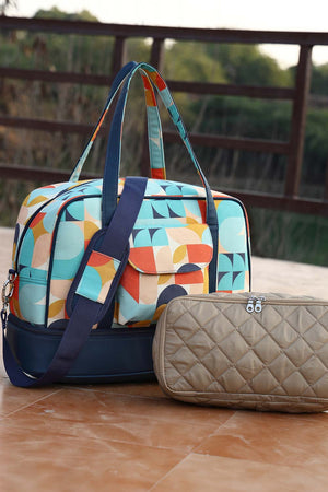 Multi-Color Printed Canvas Hand Bag