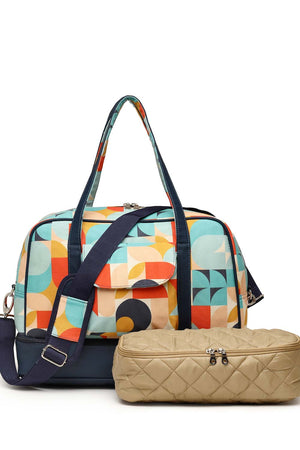 Multi-Color Printed Canvas Hand Bag