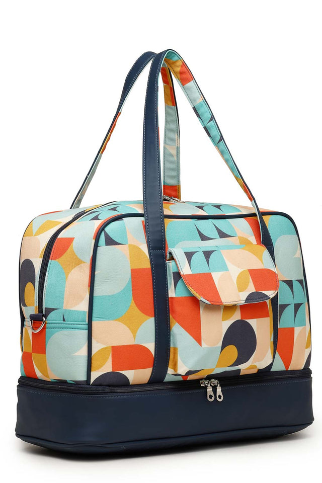 Multi-Color Printed Canvas Hand Bag