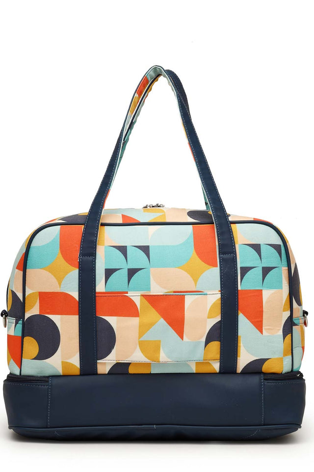 Multi-Color Printed Canvas Hand Bag