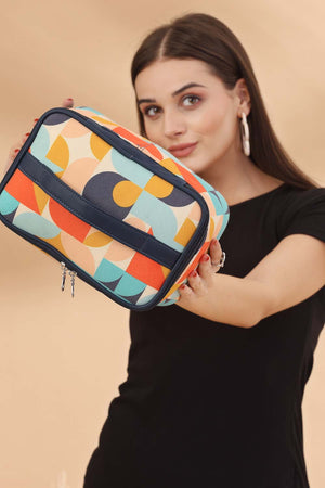 Multi-Color Abstract Print Polycotton Hand Bag