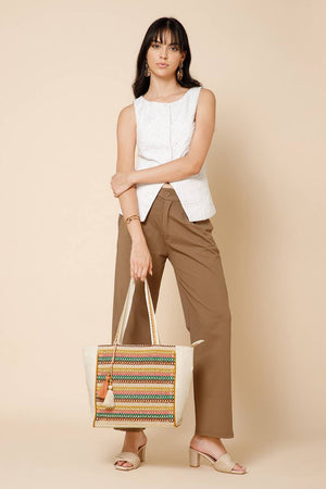 Multi Color Sequined Canvas Tote Bag