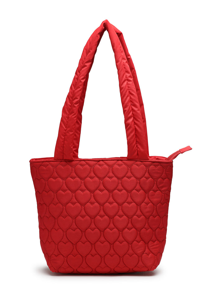 Red Heart Quilted Polyester Hand Bag