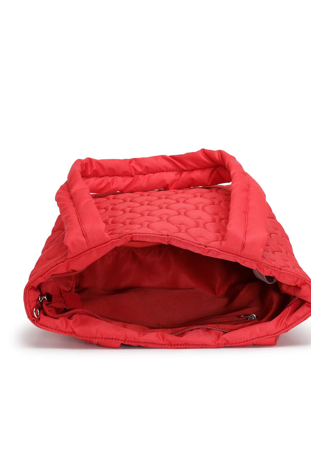 Red Heart Quilted Polyester Hand Bag
