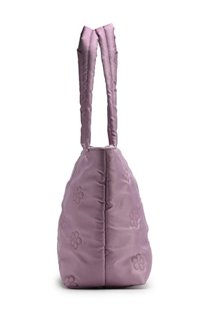 Violet Floral Quilted Polyester Hand Bag