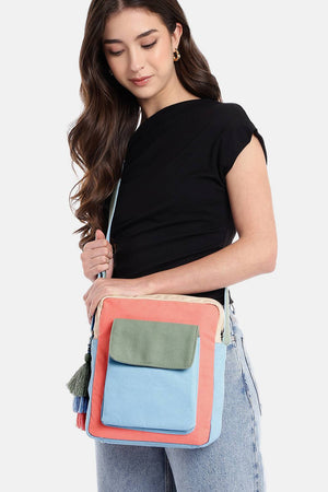 Multi Color Solid Cotton Sling Bag