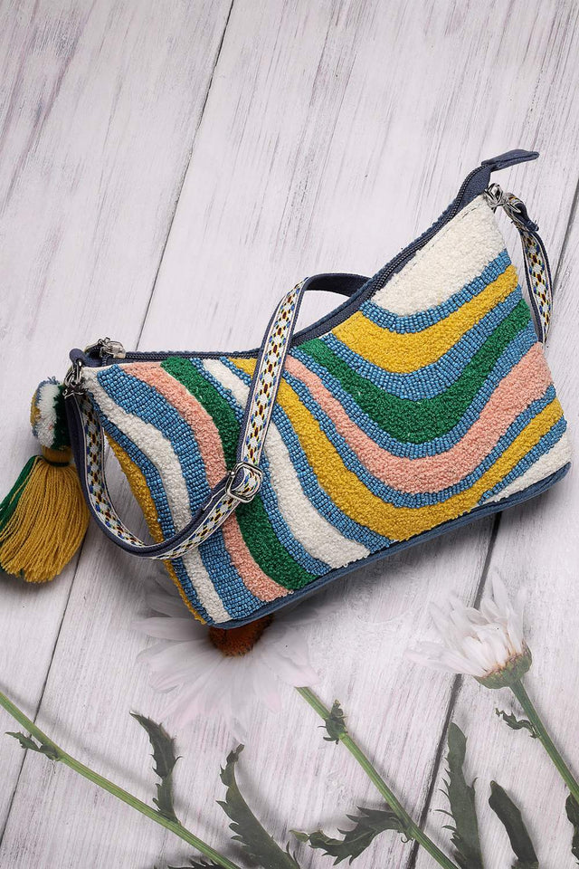 Multicolor Abstract Cotton Sling Bag (ADB5303A)