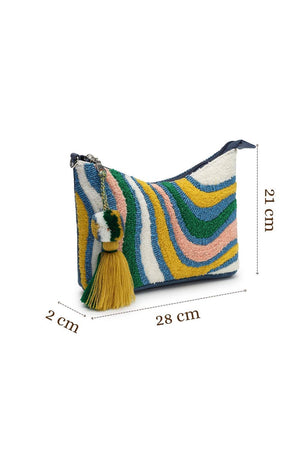 Multicolor Abstract Cotton Sling Bag (ADB5303A)