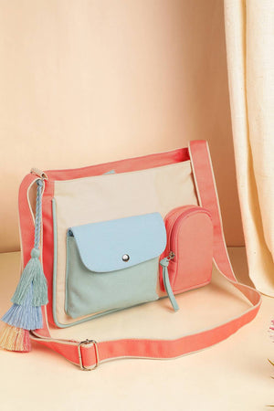Multi Color Solid Cotton Sling Bag