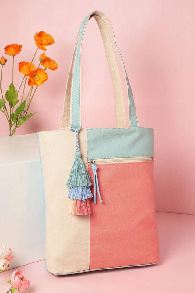 Multi Color Solid Cotton Hand Bag