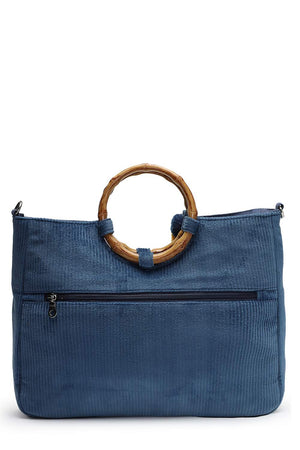 White Floral Embroidered Cotton Hand Bag