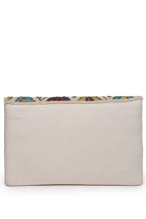 Multi-color Fret Embellished Cotton Sling Bag