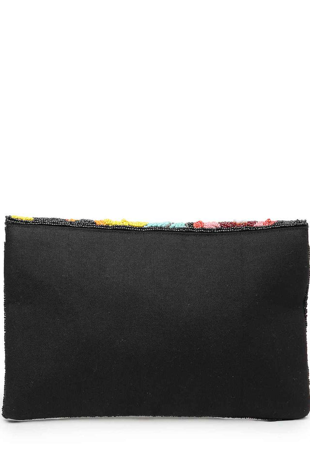 Multi-color Floral Bead Work Cotton Sling Bag