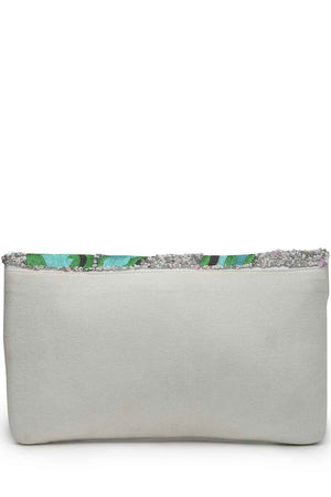 Green Botanical Embroidered Cotton Sling Bag