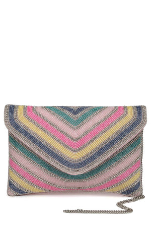 Multi-Color Beads Satin Sling Bag