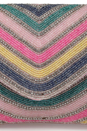 Multi-Color Beads Satin Sling Bag