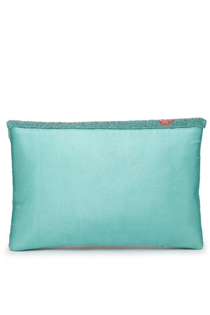 Turquoise Beads Satin Sling Bag (ADBT1050A)