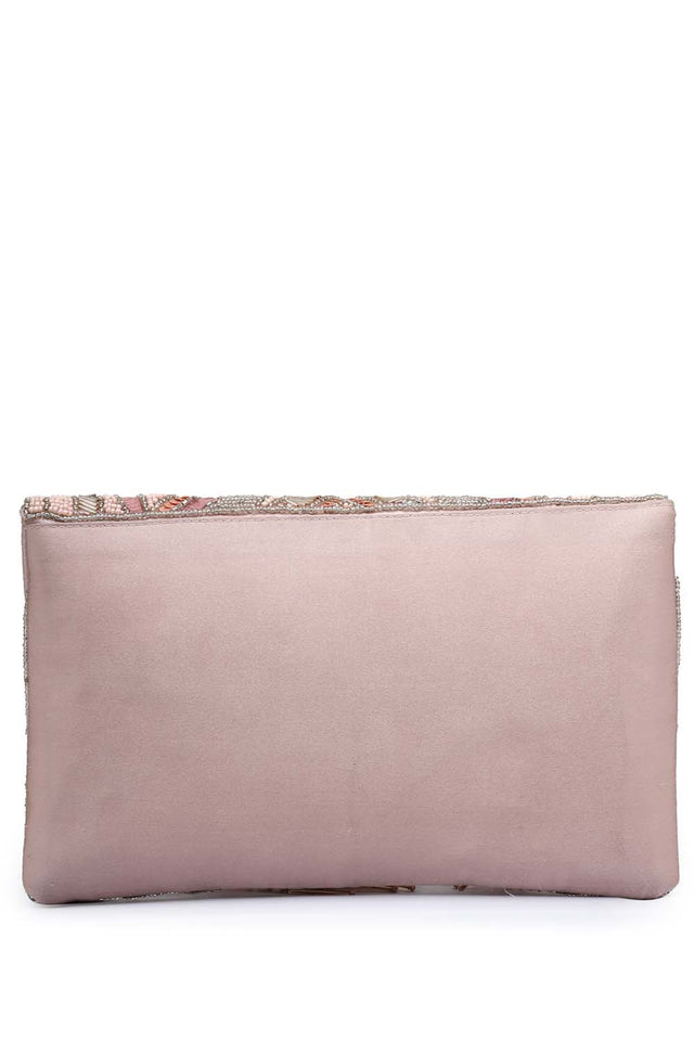 Pink Beads Satin Sling Bag