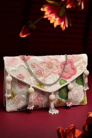 Multi-Color Beads Cotton Sling Bag