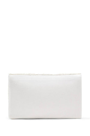 Cream Geometric Sequinned Canvas Sling Bag