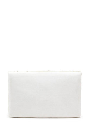 Cream Floral Beadwork Canvas Sling Bag