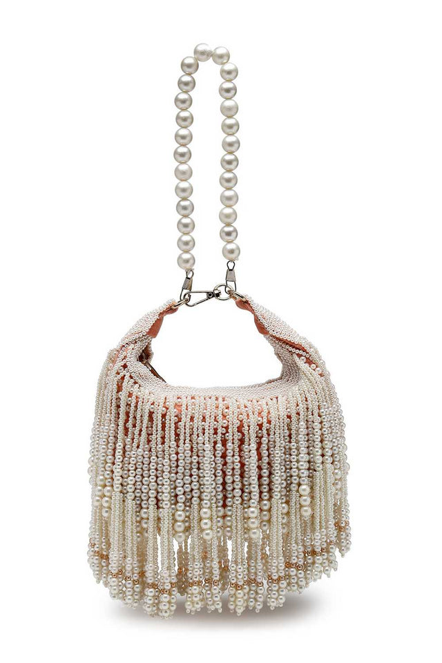 Orange Embellished Velvet Clutch