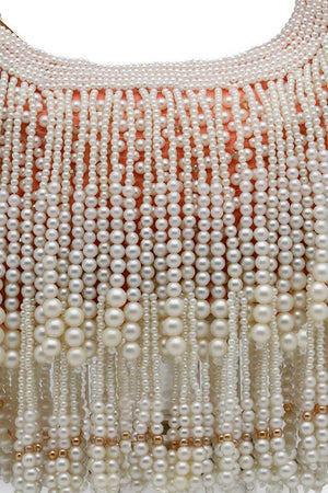 Orange Embellished Velvet Clutch