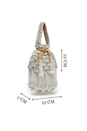 Multi Color Beads Embossed Velvet Potli