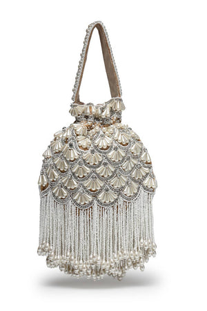 Multi Color Beads Embossed Velvet Potli