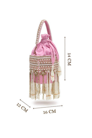 Multi Color Beads Embossed Velvet Potli