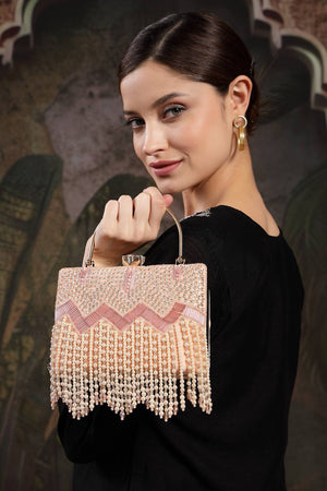 Multi Color Embellished Velvet Clutch