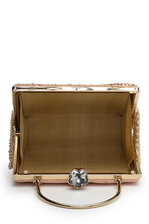 Multi Color Embellished Velvet Clutch