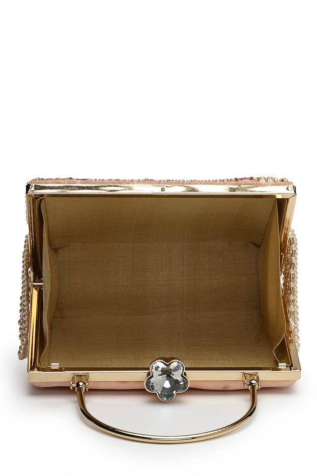 Multi Color Embellished Velvet Clutch