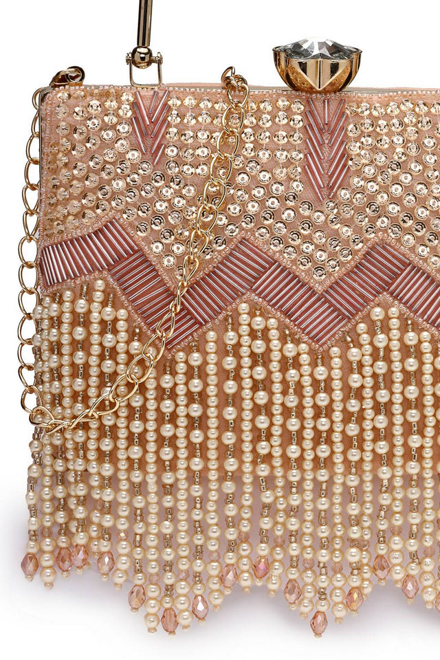 Multi Color Embellished Velvet Clutch