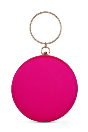 Multi Color Beads Embossed Faux Silk Clutch