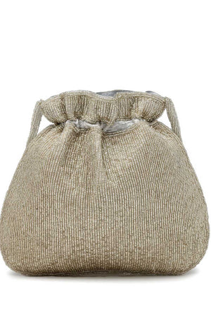 Silver Embellished Faux Silk Potli (ADCL3113A)