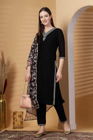 Orange Embellished Faux Silk Potli