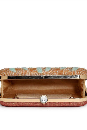 Gold Embellished Material Clutch