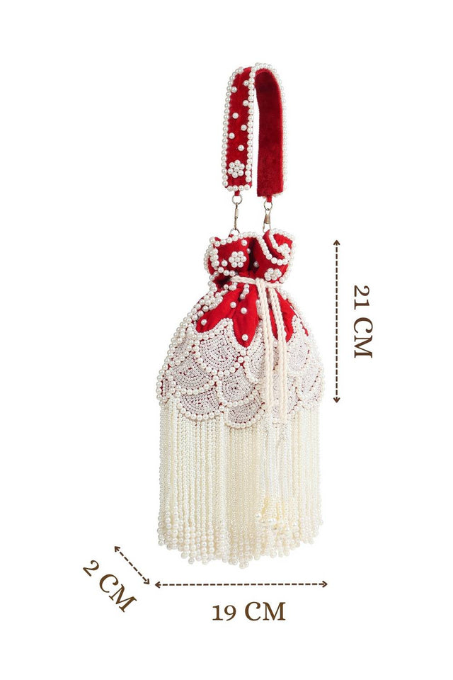 Multi Color Embroidered Velvet Potli