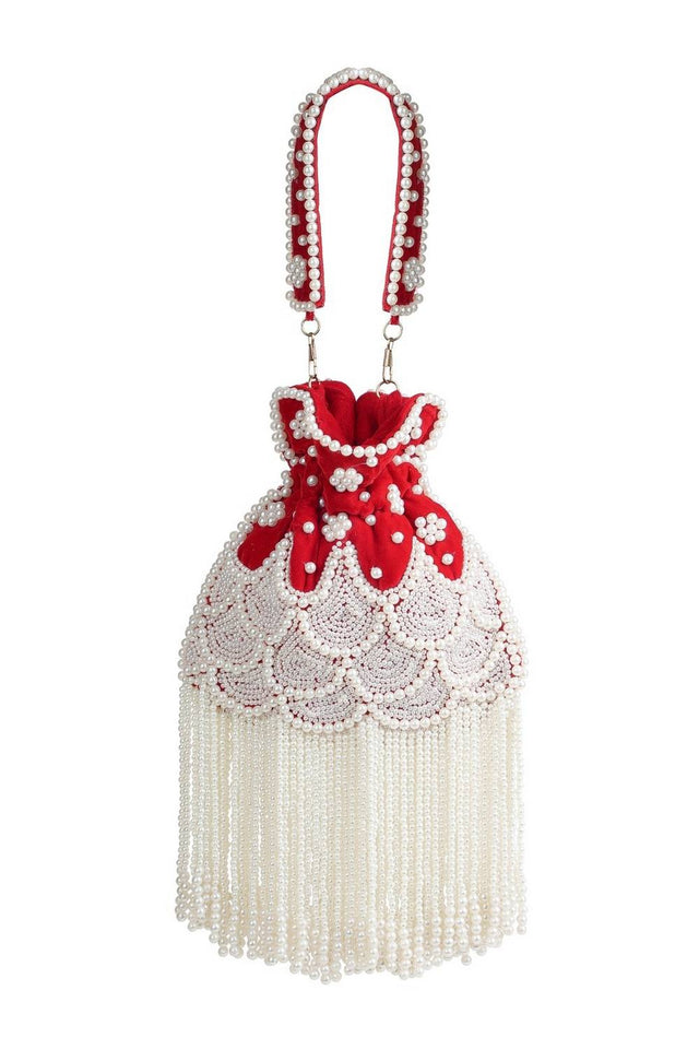 Multi Color Embroidered Velvet Potli