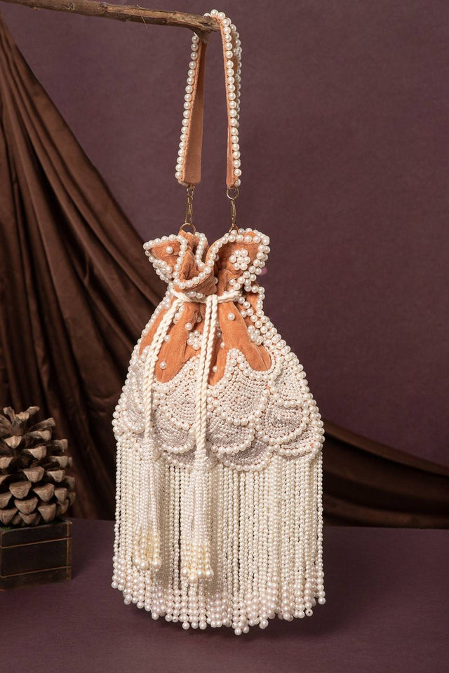 Multi Color Beads Embossed Velvet Potli