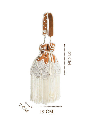 Multi Color Beads Embossed Velvet Potli