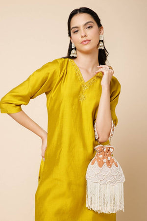 Multi Color Beads Embossed Velvet Potli